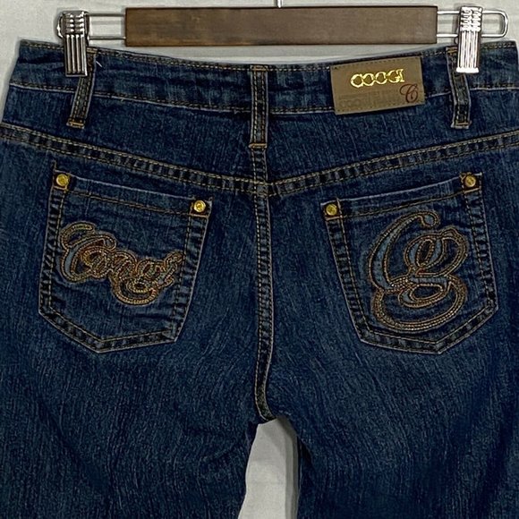 COOGI Authentic Sexy Denim Jeans Embroidered Pockets Bootcut Women’s Size 3/4 - Picture 1 of 9